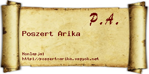 Poszert Arika névjegykártya